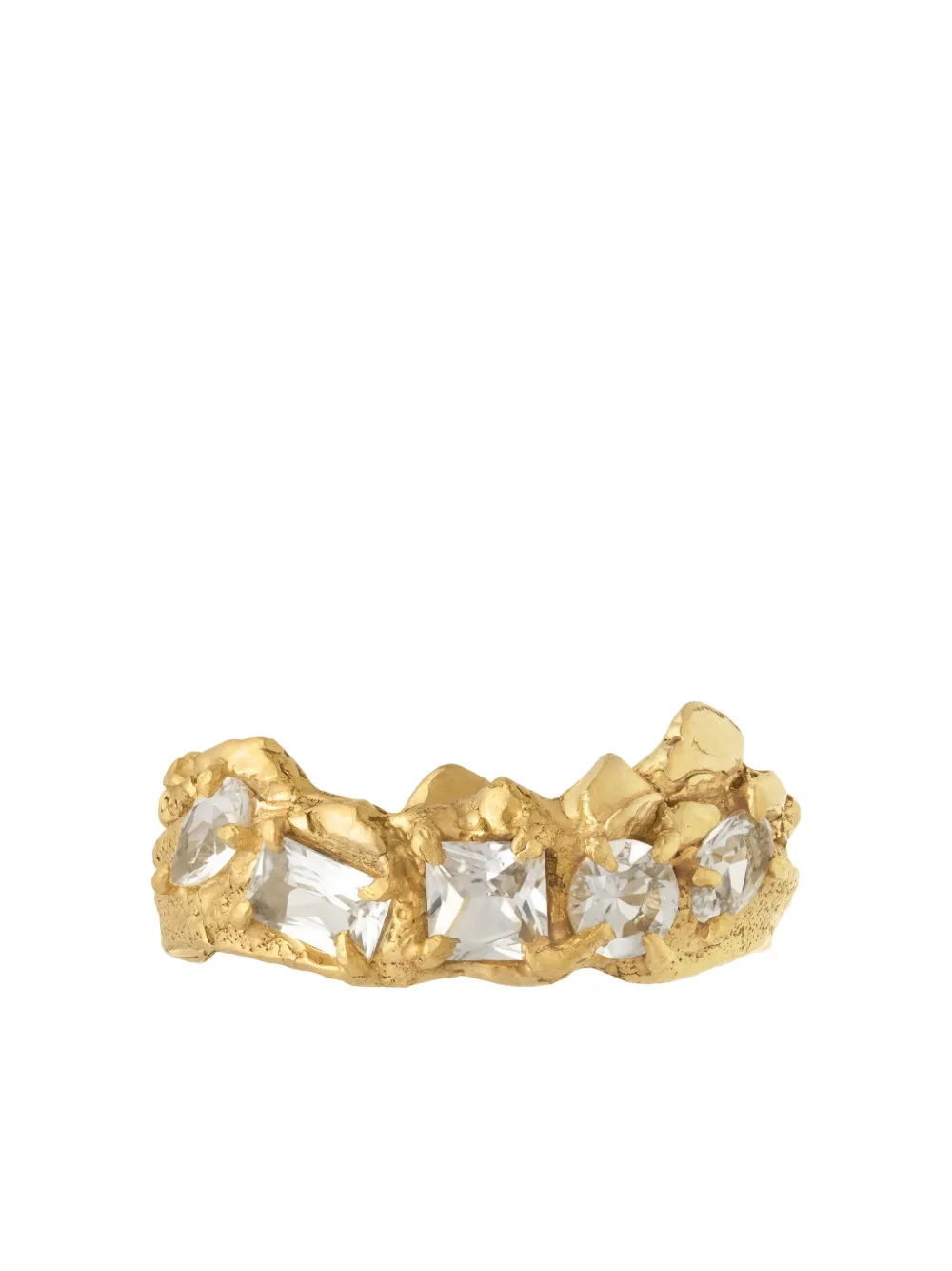 Loveness Lee Maria 18k Gold Plated Textured Sapphire Ring