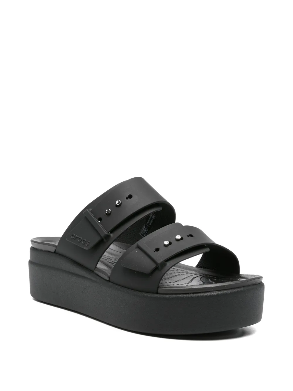 Crocs Brooklyn platform double-buckle sandals Black