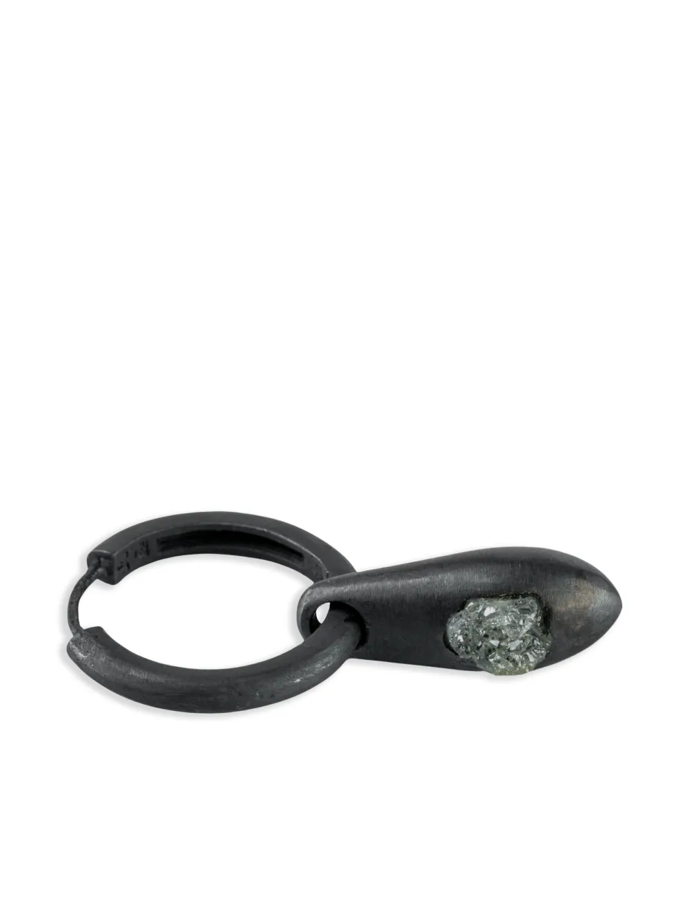 Parts of Four oxidised-silver teardrop earring | Black | Image 1
