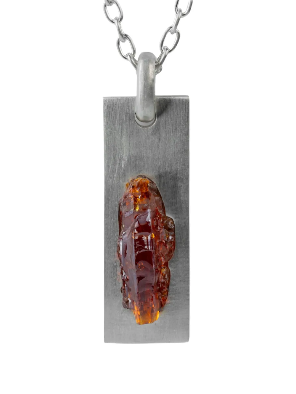 Parts of Four zincite sterling-silver plate necklace - Argento