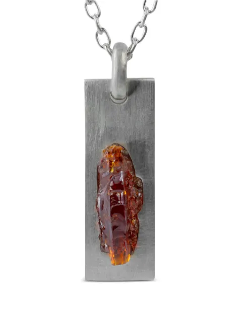 Parts of Four zincite sterling-silver plate necklace