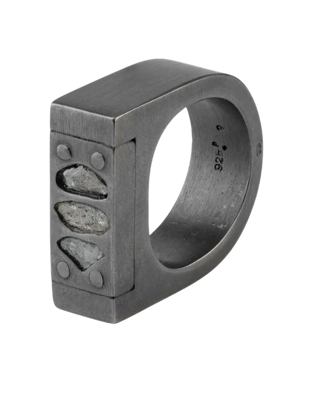Parts of Four Plate Single three-diamond-slab ring | Men | Image 2