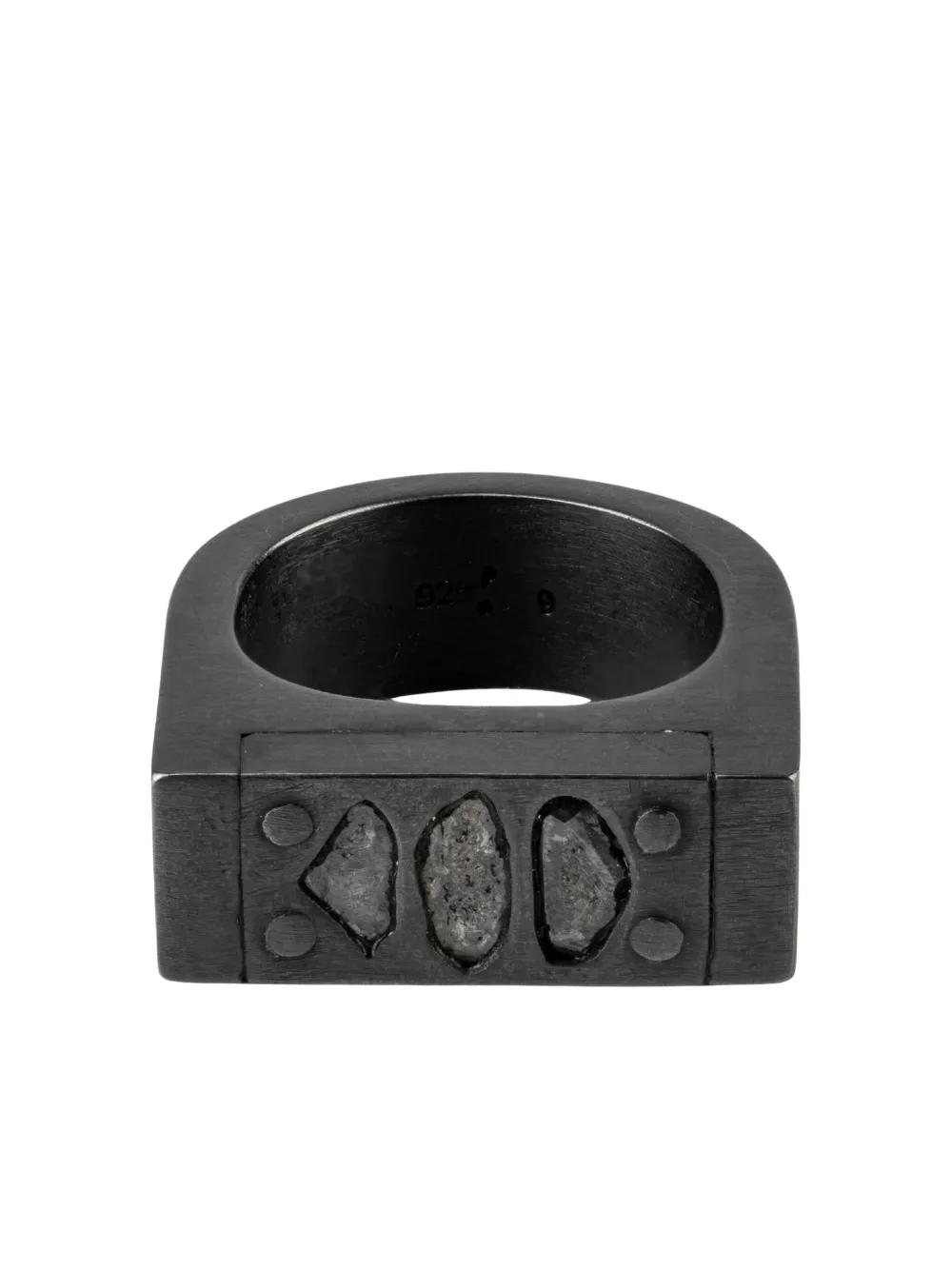 Parts of Four Plate Single three-diamond-slab ring | Silver | Image 1