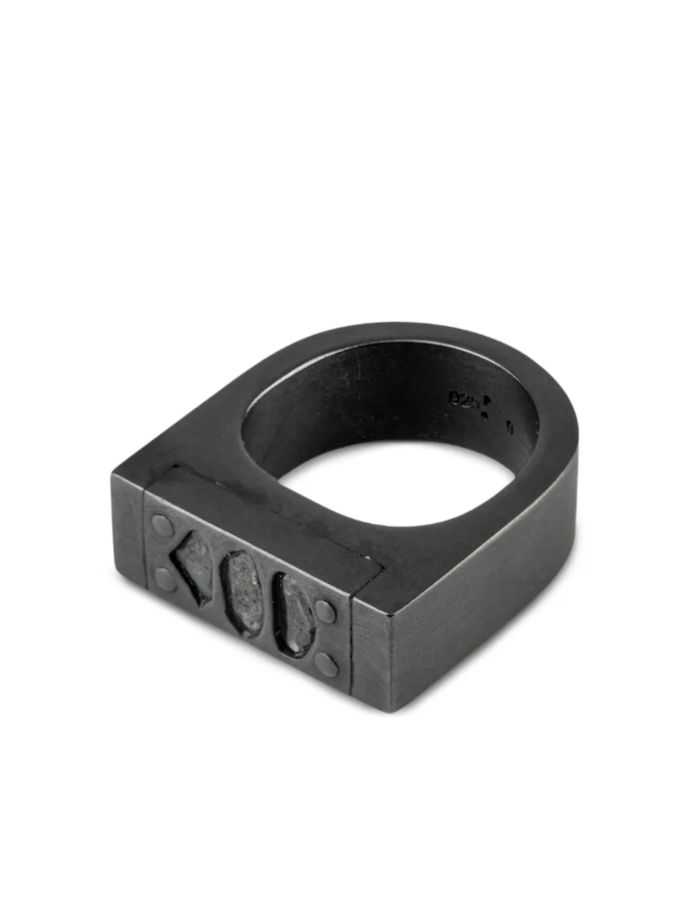 Plate Single Three-Diamond-Slab Ring