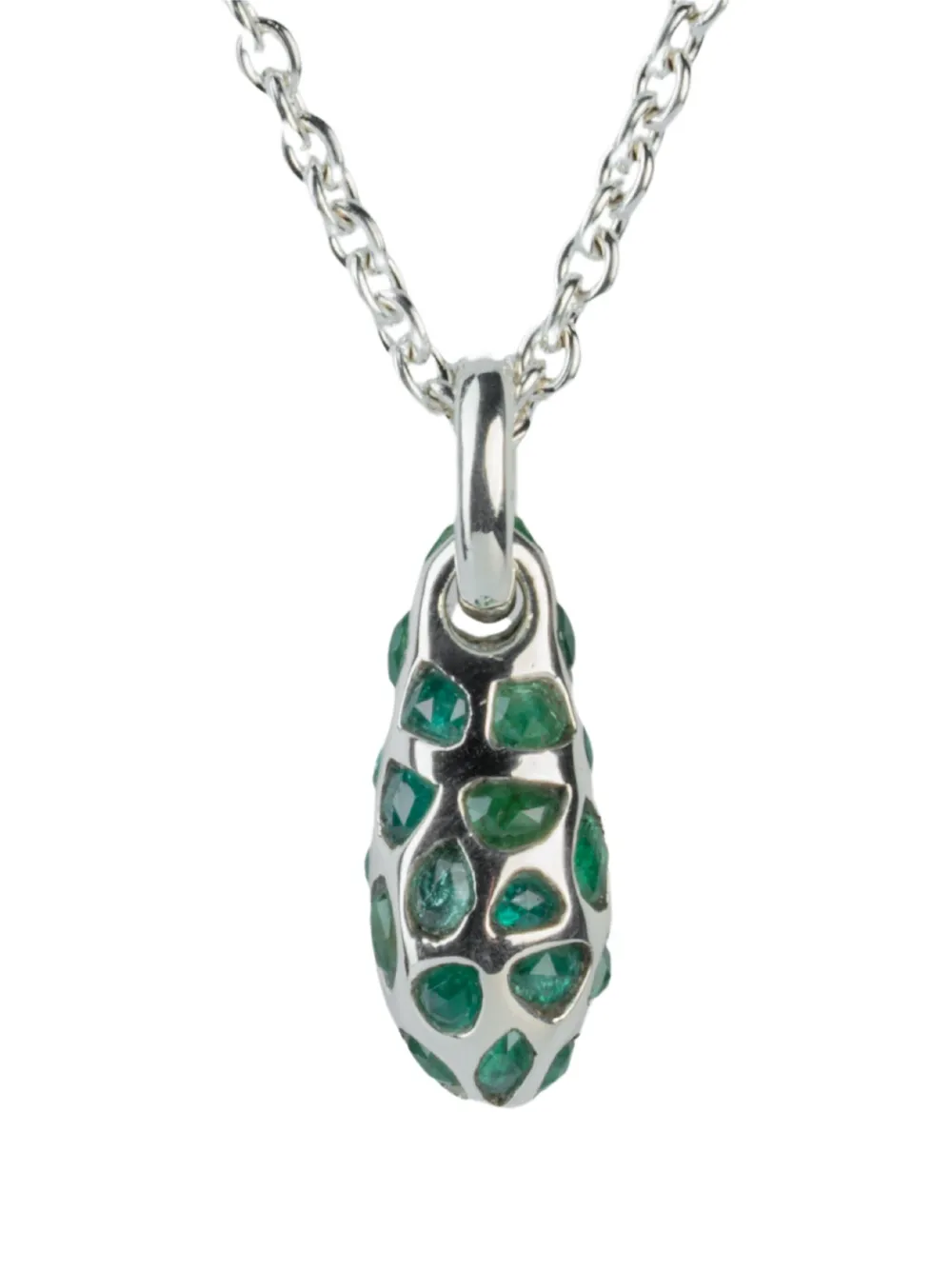 Parts of Four emerald pavé necklace - Argento