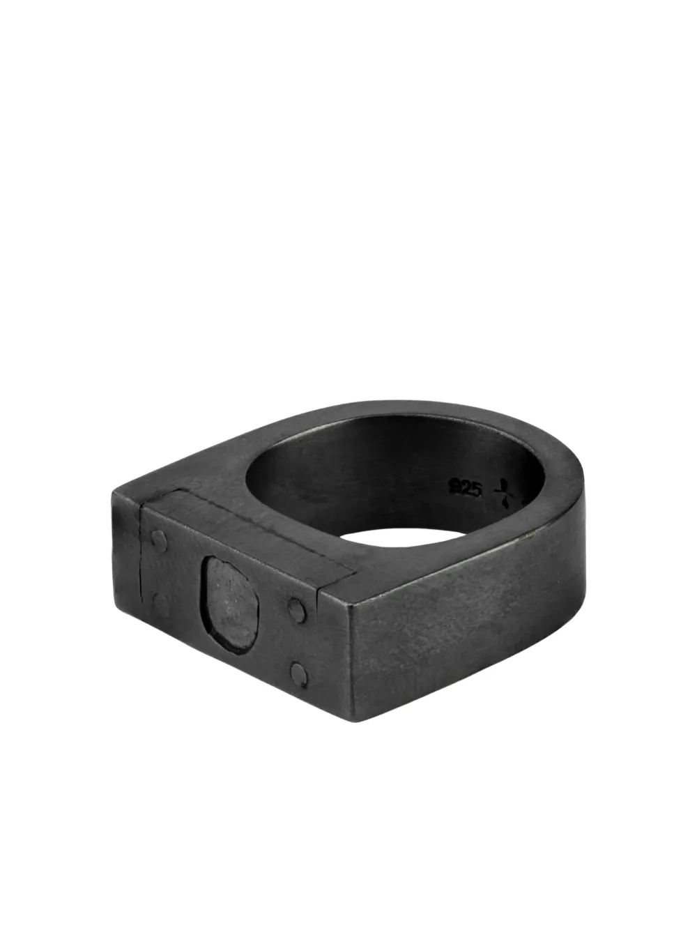 Parts of Four Plate Single diamond-slab ring | Grey | Image 1