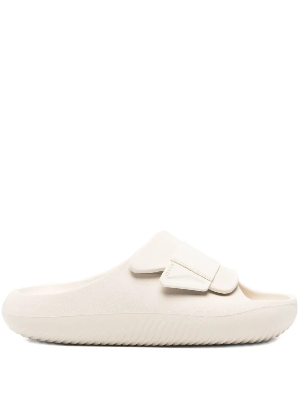 Crocs Mellow Luxe strap-detail slides Neutrals