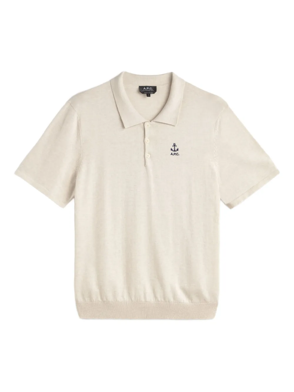 A.P.C. Octave poloshirt met geborduurd anker Beige