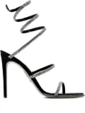 René Caovilla 105mm Cleo Anthracite crystal-embellished spiral-strap sandals - Black