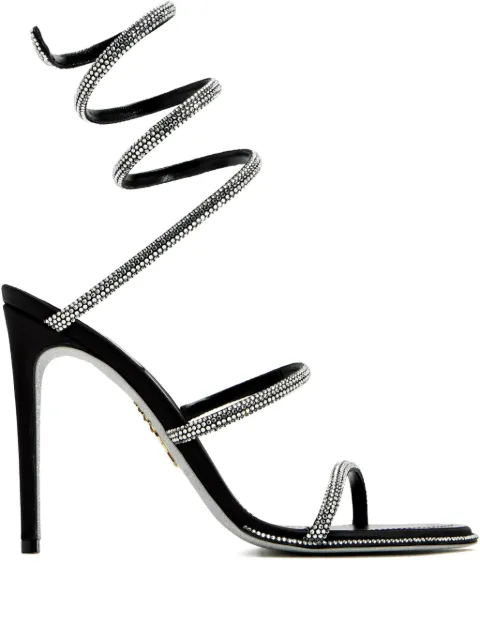 René Caovilla 105mm Cleo Anthracite crystal-embellished spiral-strap sandals