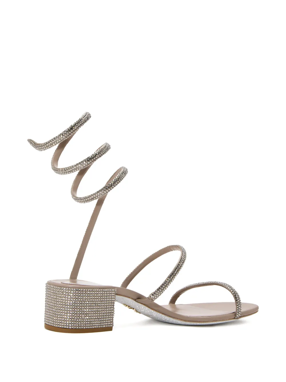 René Caovilla 40mm Cleo crystal-embellishment block-heel sandals Silver