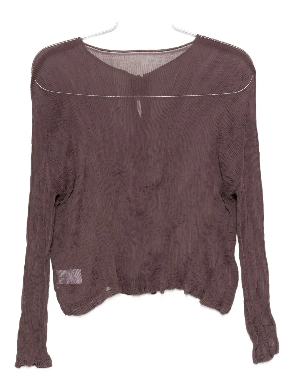 Issey Miyake pleated button-fastening blouse Paars