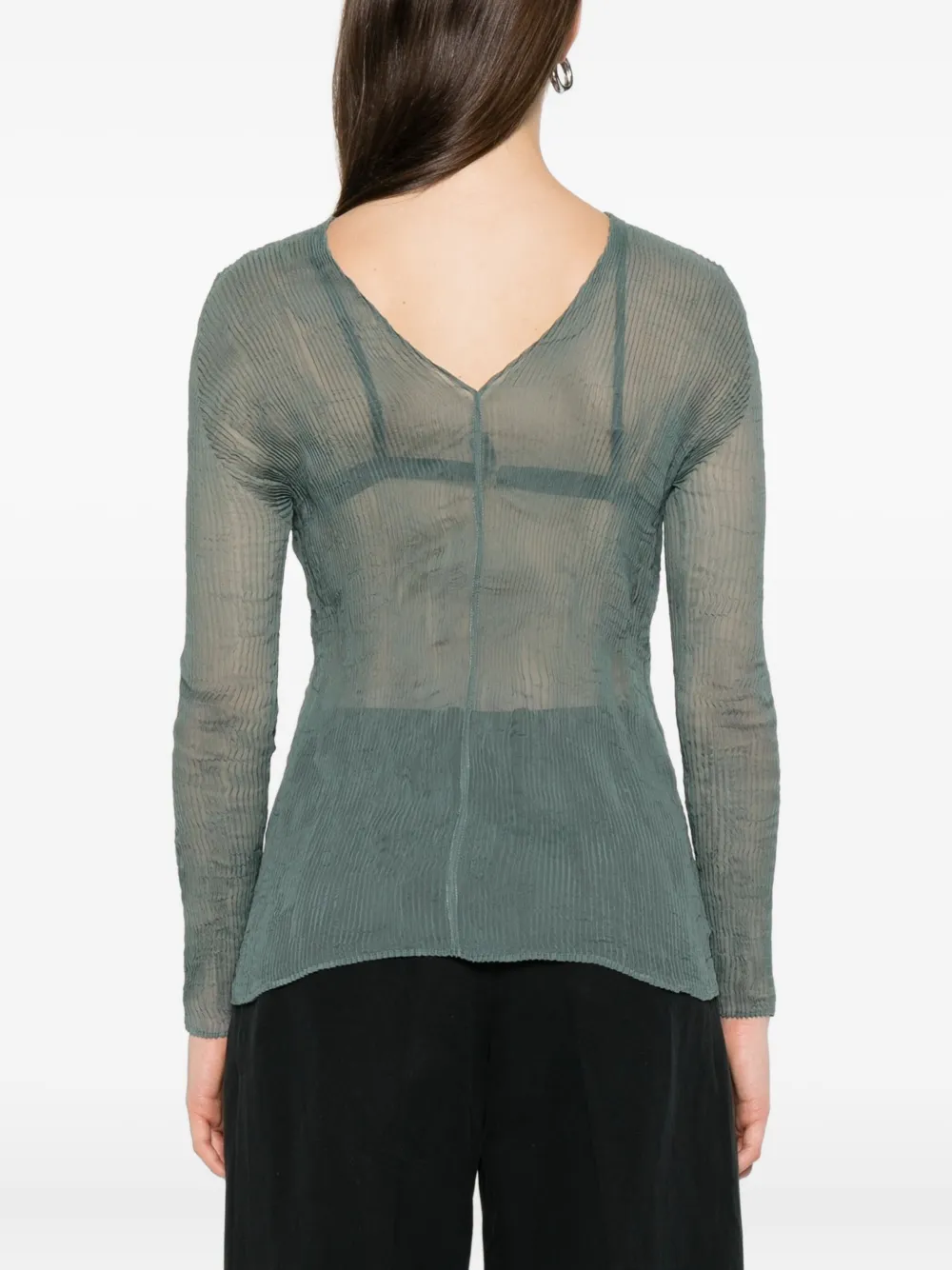 Issey Miyake V-neck top Groen