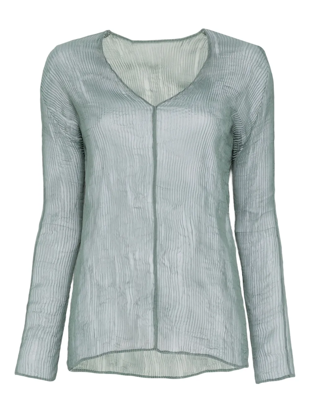 Issey Miyake V-neck top Groen