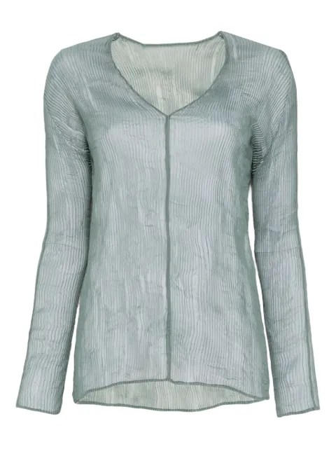 Issey Miyake توب برقبة V