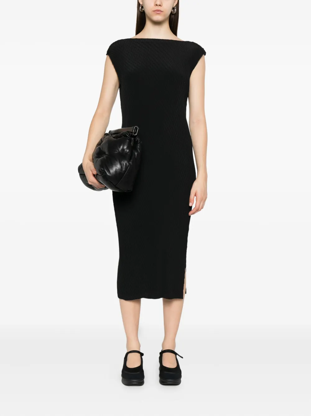 Issey Miyake Mouwloze jurk Zwart