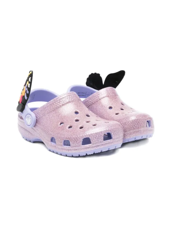 Crocs Kids Classic Butterfly Glitter Sandals Purple FARFETCH IN
