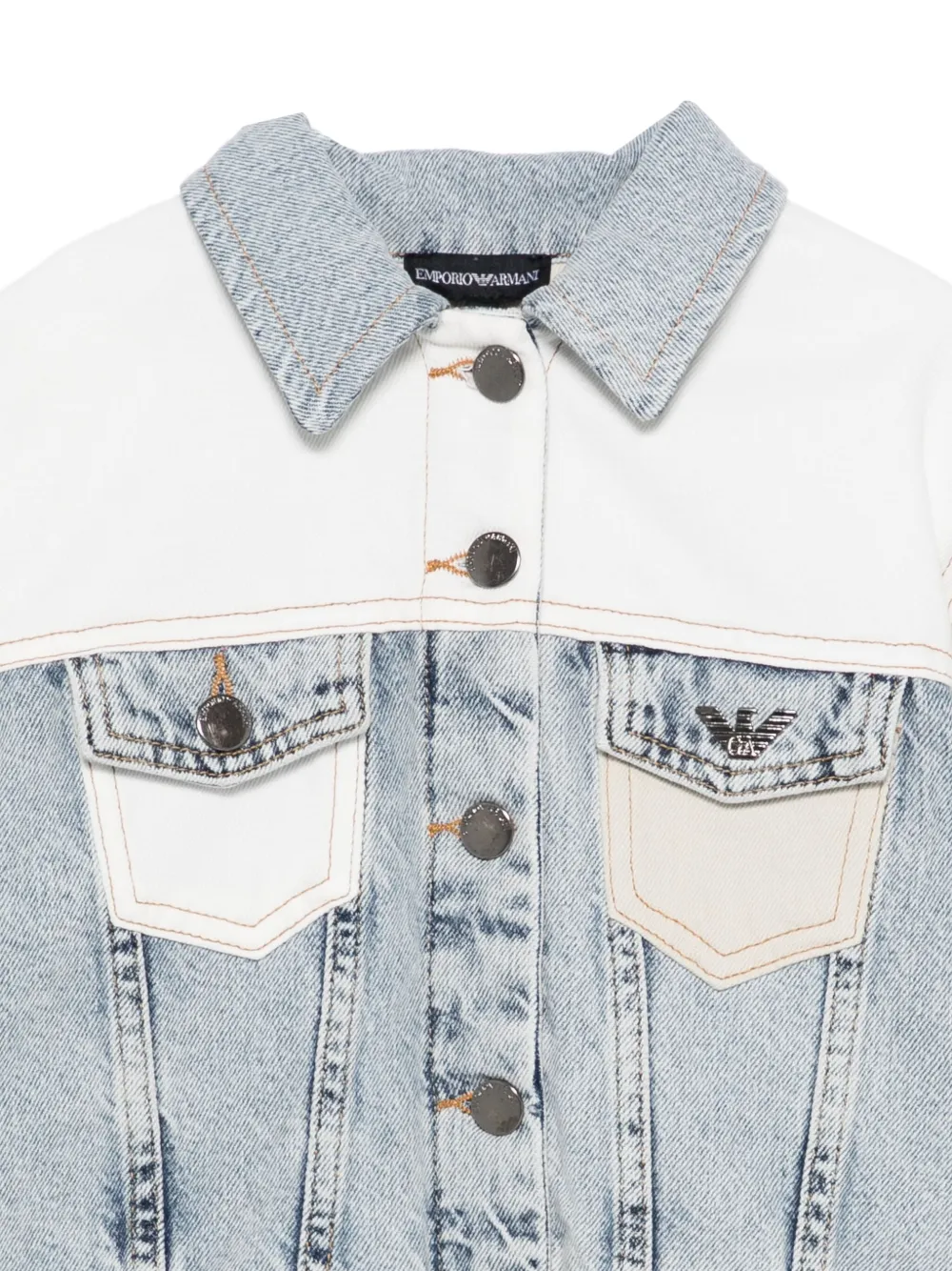Emporio Armani Kids Spijkerjack met colourblocking Blauw