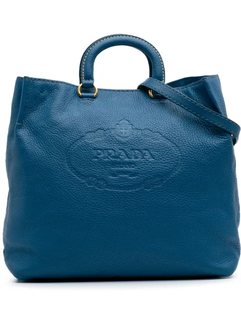 Prada Pre-Owned 2013-2024 Vitello Daino Canapa Open Convertible Tote satchel