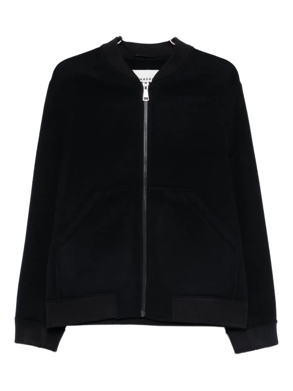 Amaranto Zip-up Pouch-pocket Jacket In Black