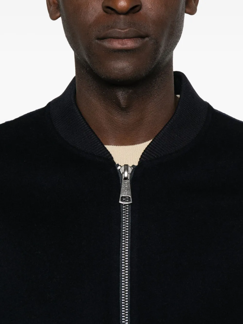 Amaranto Zip-up Pouch-pocket Jacket In Black