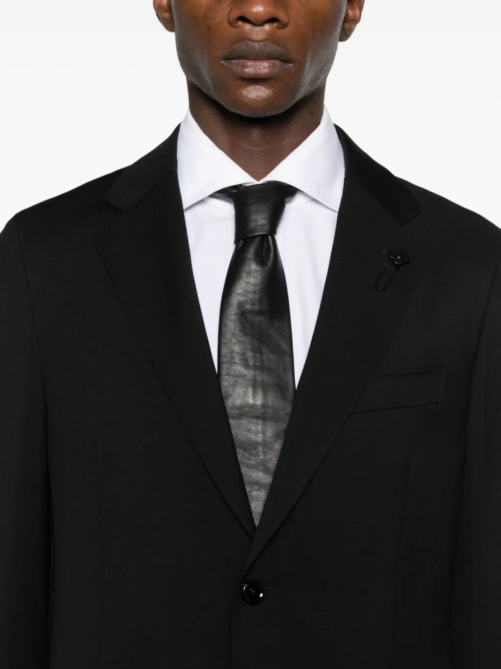 Lardini Pak met gekerfde revers Zwart