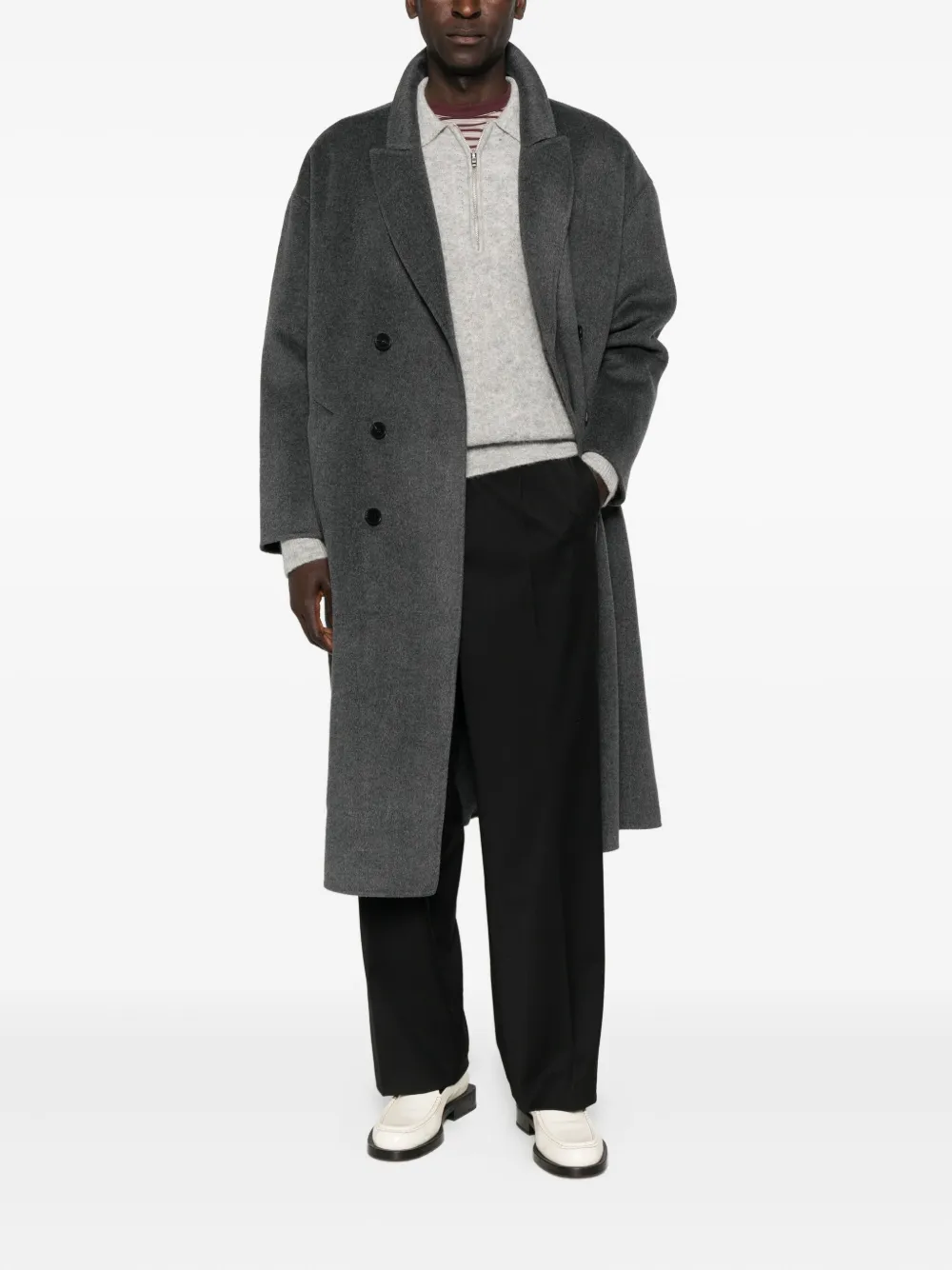 AMARÁNTO Broek met geplooid detail - Zwart