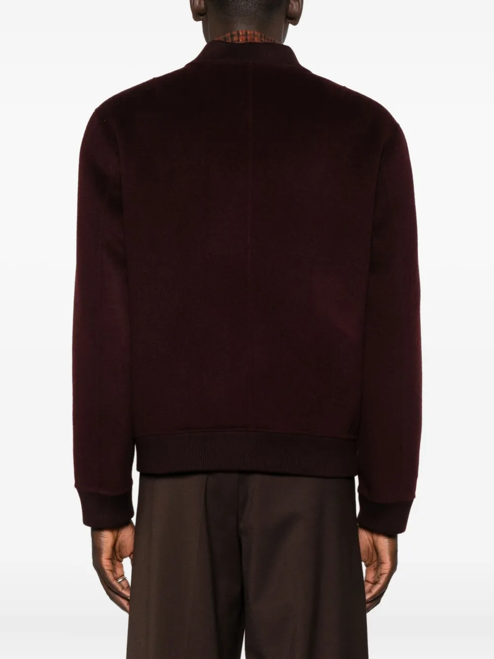 Amaranto Zip-up Pouch-pockets Bomber Jacket In Brown