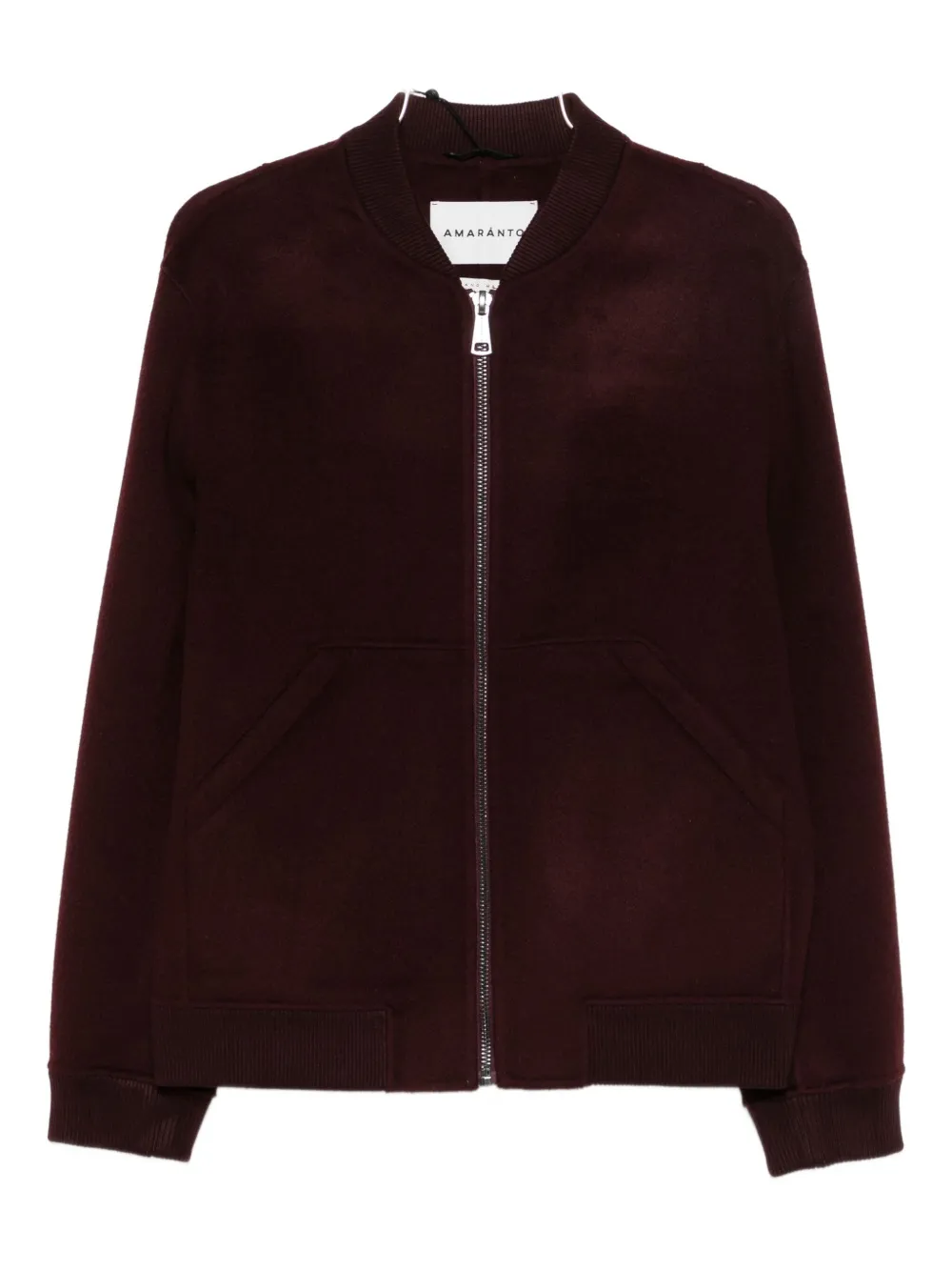 Amaranto Zip-up Pouch-pockets Bomber Jacket In Brown