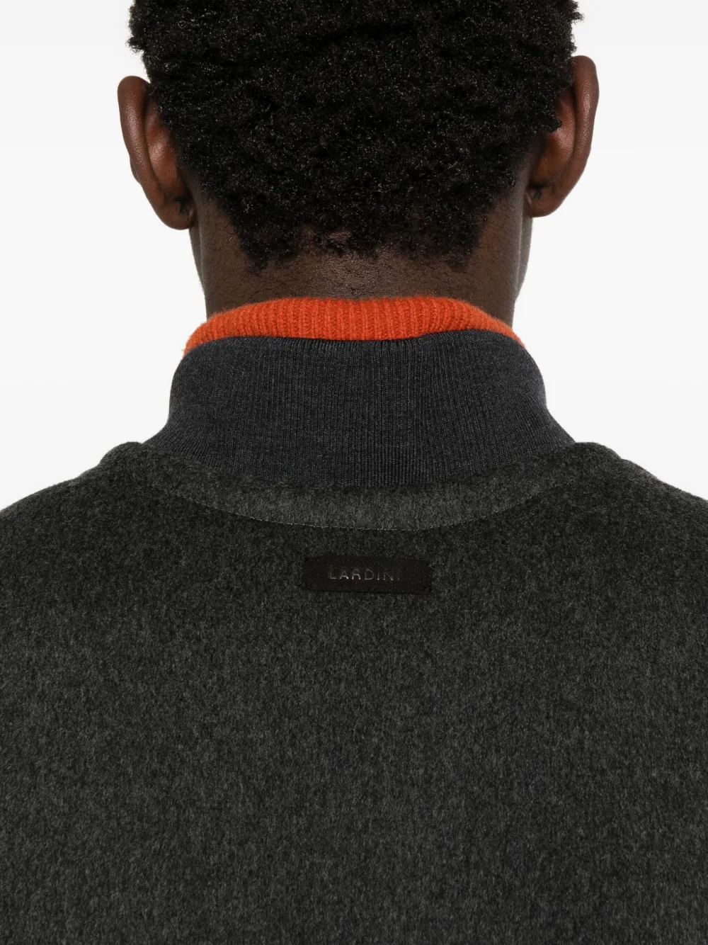 Lardini Baseball-collar Gilet In Gray