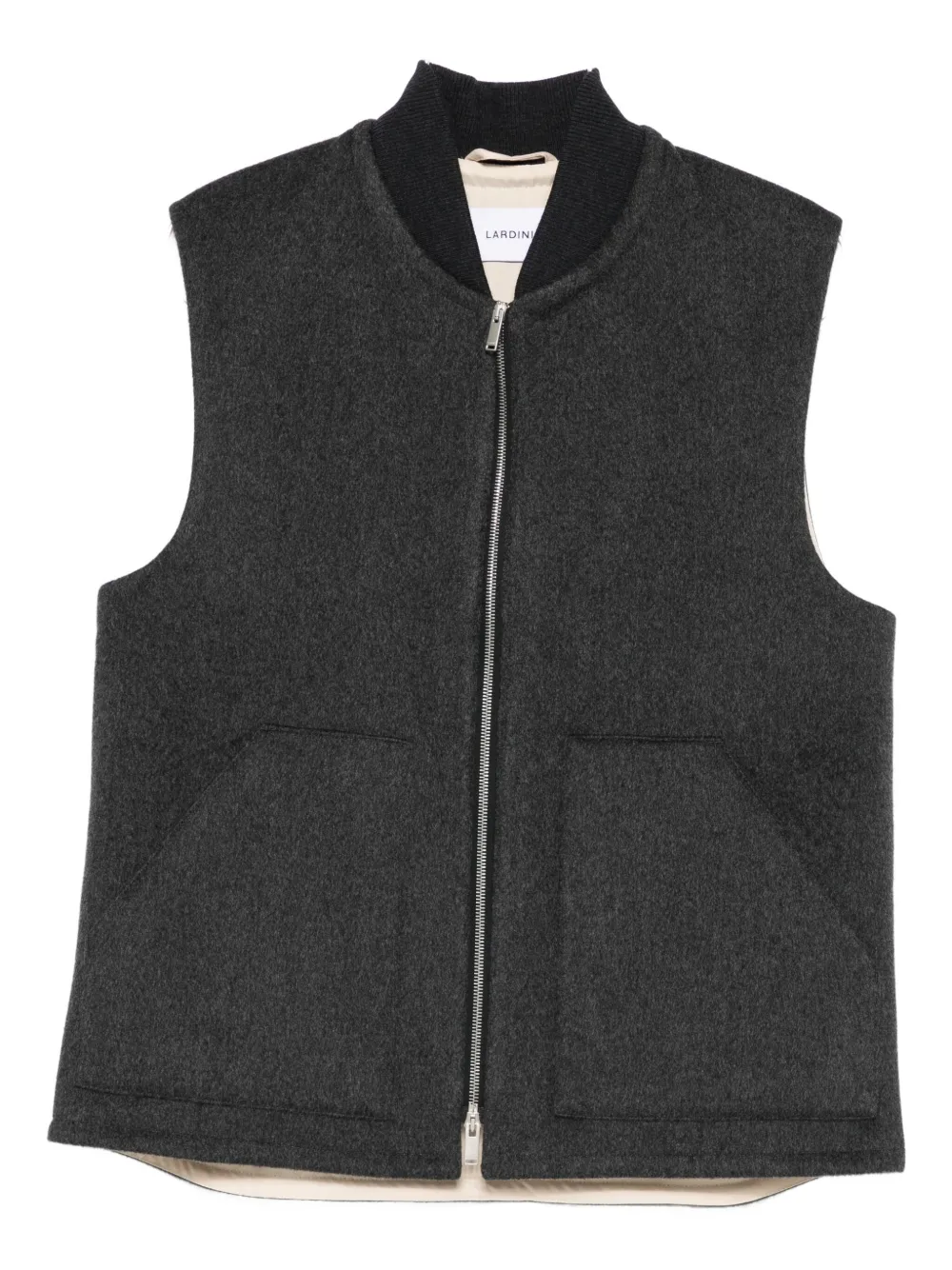 Lardini baseball-collar gilet | Grey | Image 1