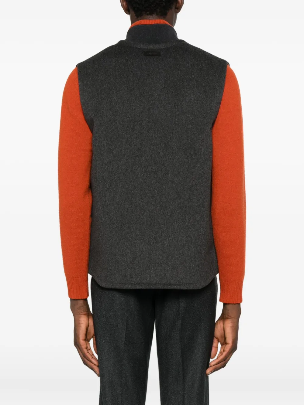 Lardini Baseball-collar Gilet In Gray