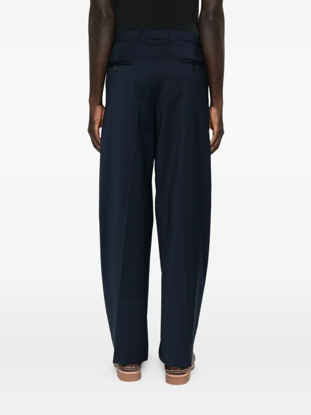 AMARÁNTO Broek met geplooid detail Blauw