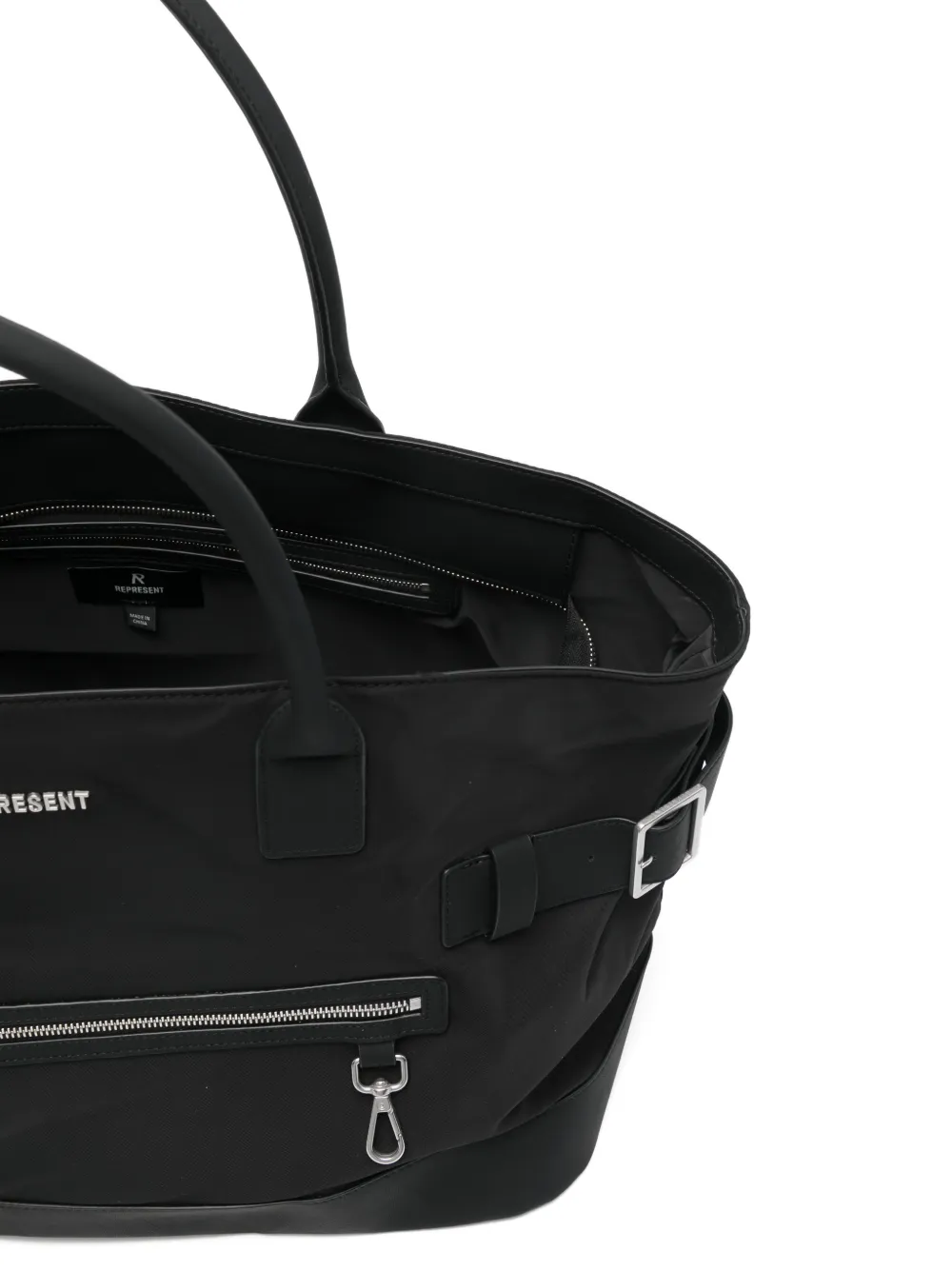 Represent Shopper met rits en gesp Zwart
