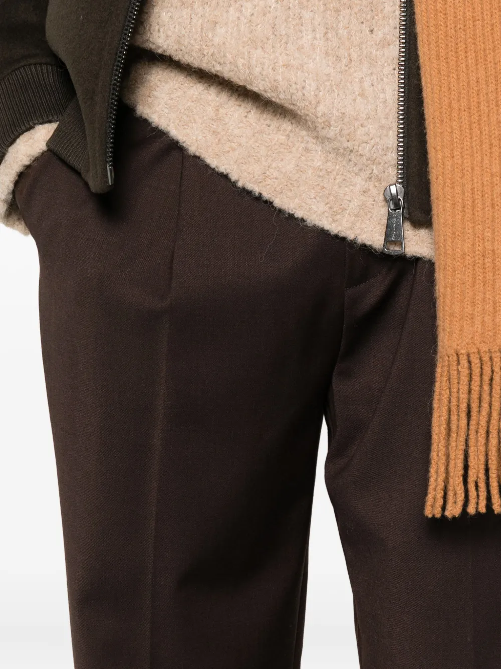 Amaranto Drawstring-waist Trousers In Brown