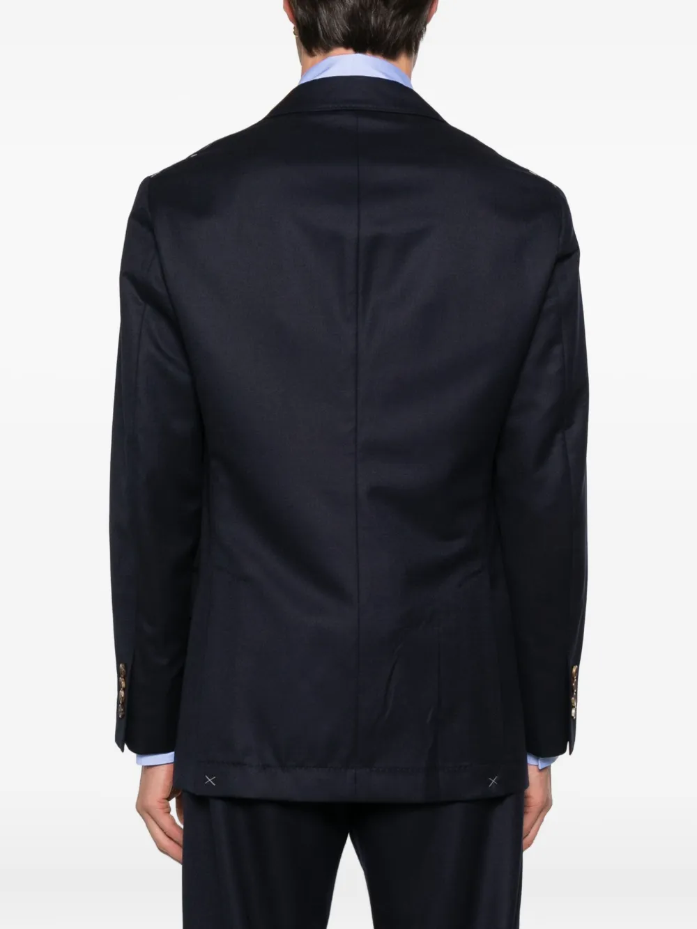 Brunello Cucinelli double-breasted cupro blazer Blauw