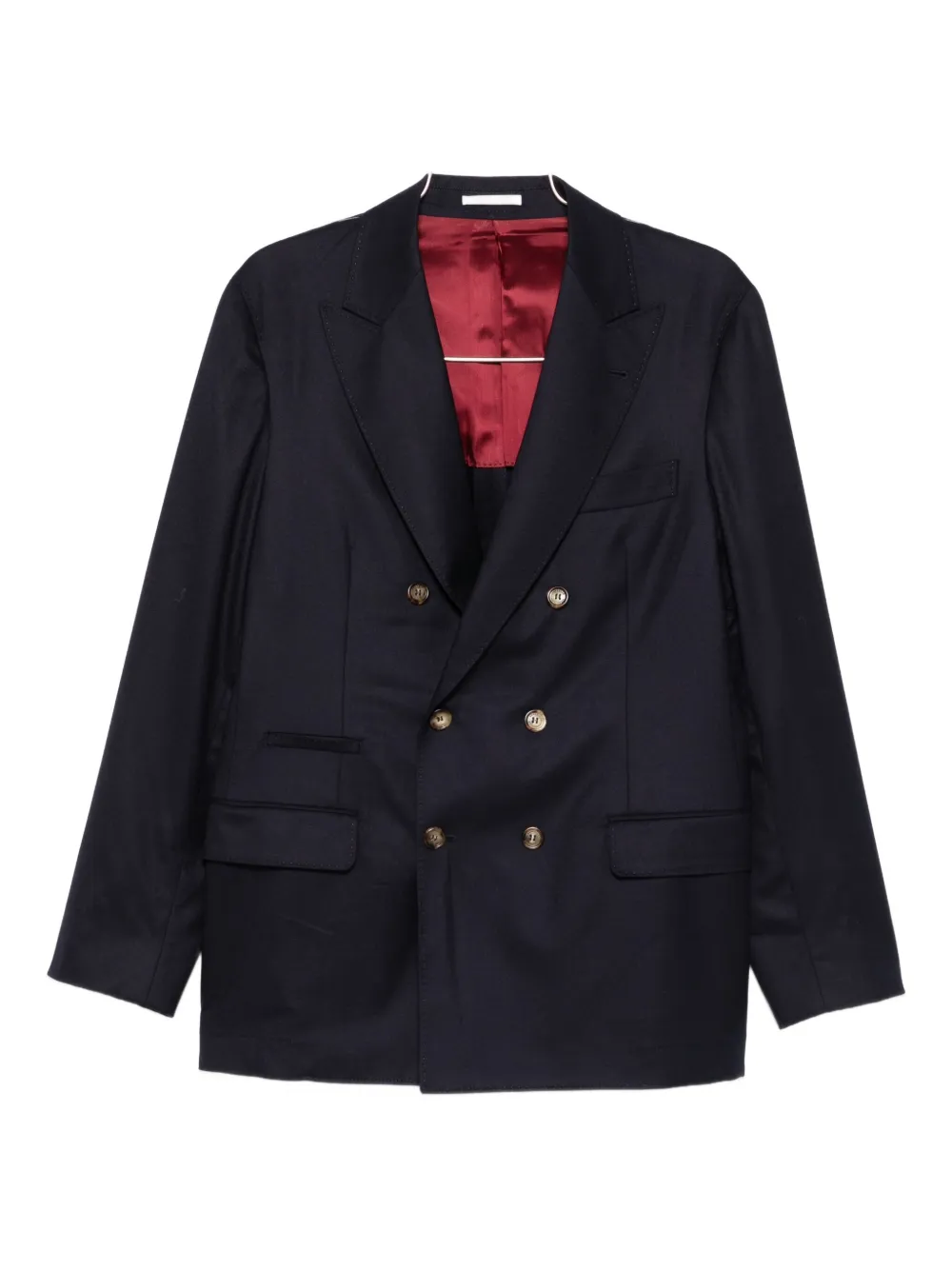 Brunello Cucinelli double-breasted cupro blazer - Blu