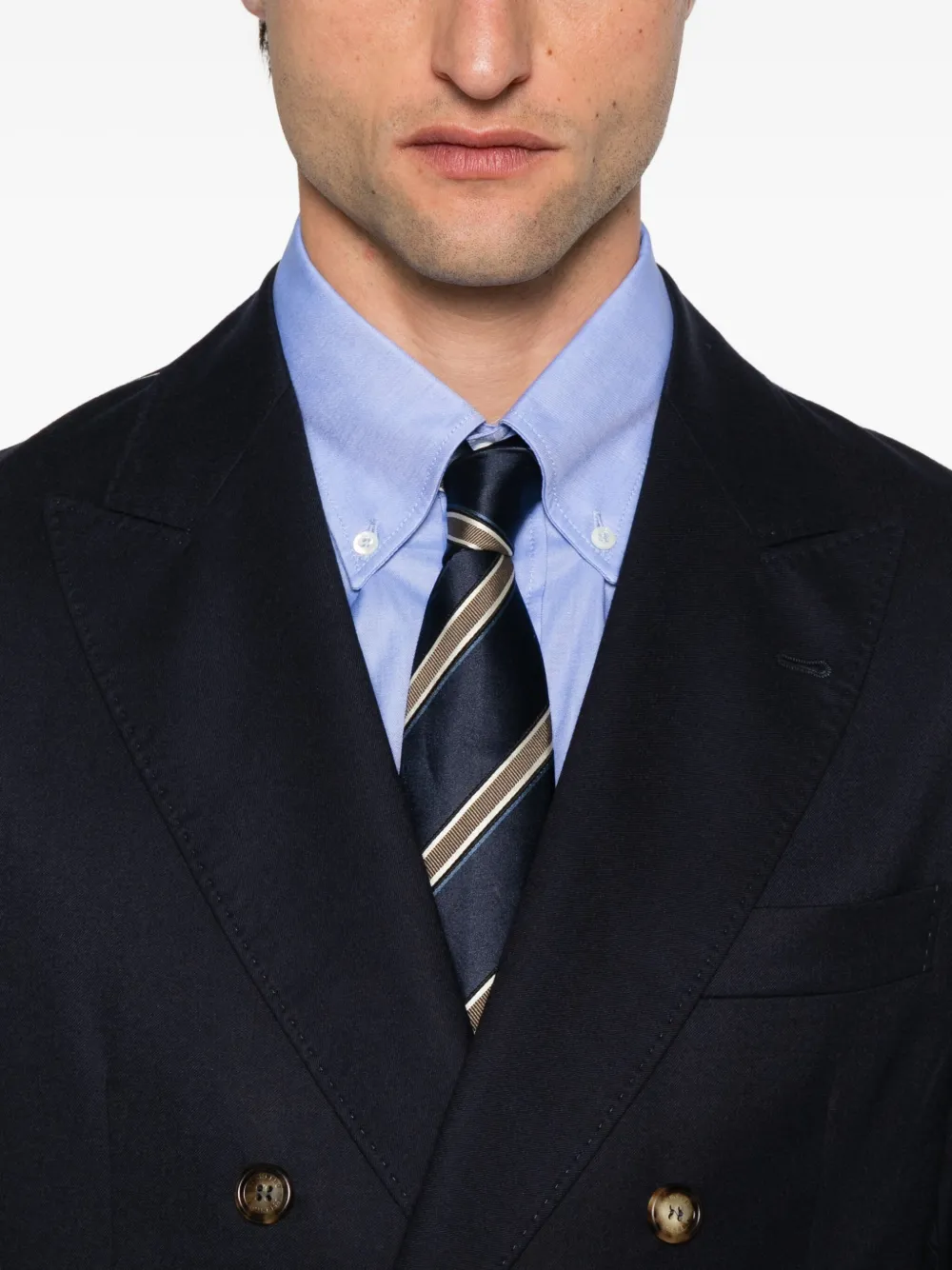 Brunello Cucinelli Blazer met dubbele rij knopen Blauw