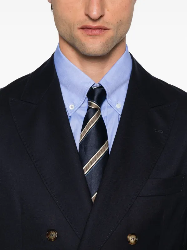 BRUNELLO CUCINELLI ネイビー ダブルブレストジャケット BRUNELLO CUCINELLI ネイビー ダブルブレストジャケット