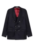 Brunello Cucinelli double-breasted cupro blazer - Blue
