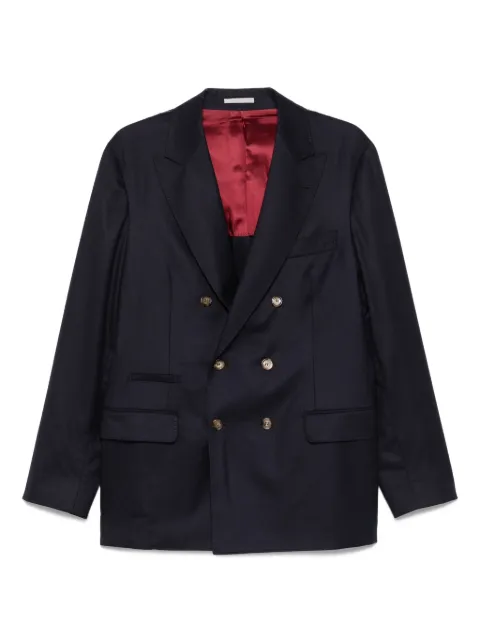 Brunello Cucinelli double-breasted cupro blazer