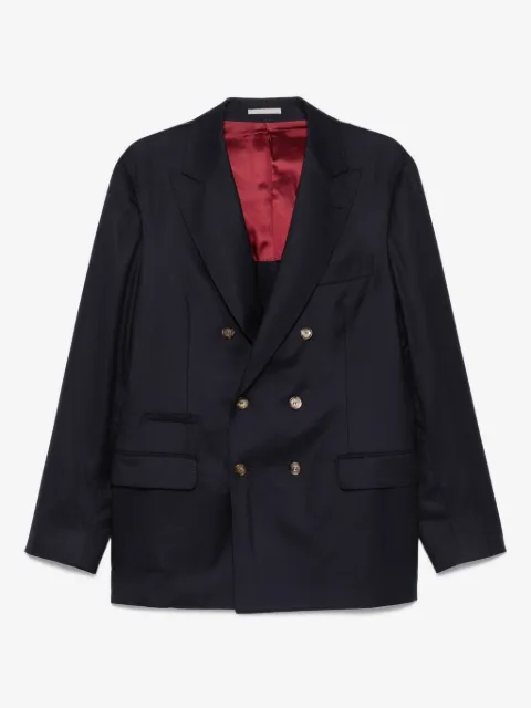 Brunello Cucinelli double-breasted cupro blazer