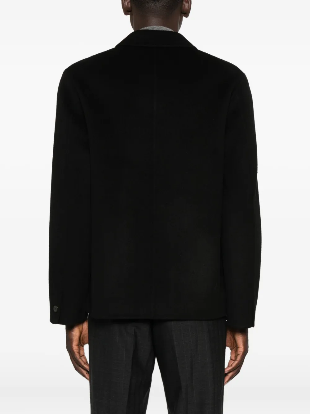 Amaranto Point-collar Jacket In Black