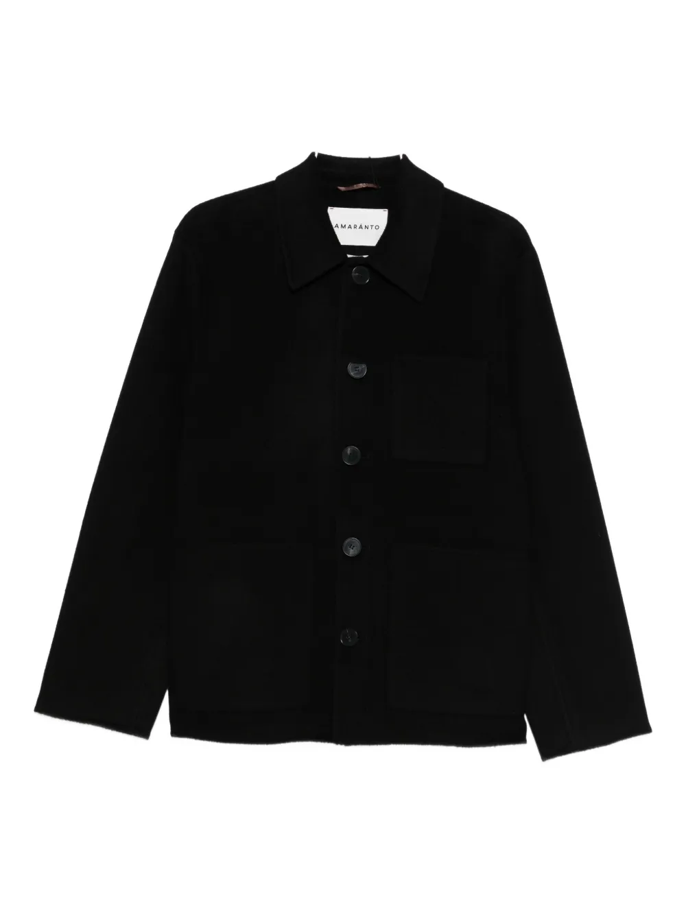 Amaranto Point-collar Jacket In Black