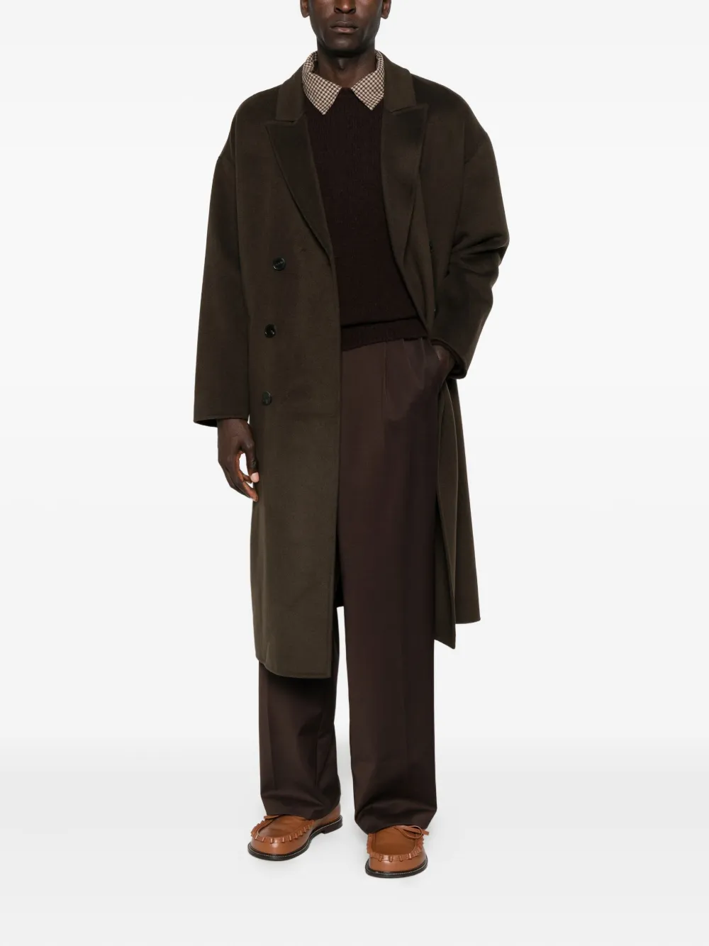 AMARÁNTO Broek met geplooid detail - Bruin