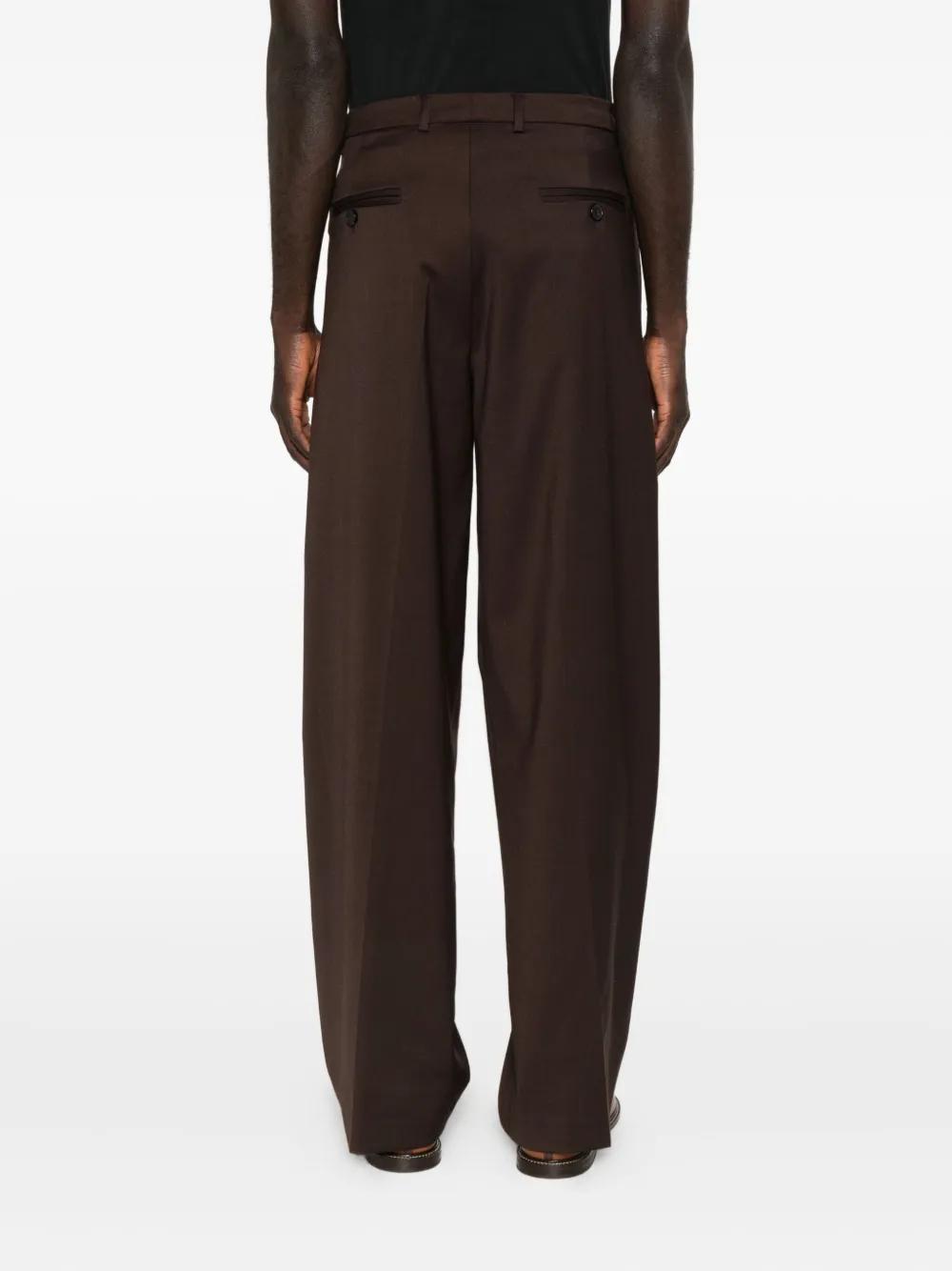 AMARÁNTO Broek met geplooid detail Bruin