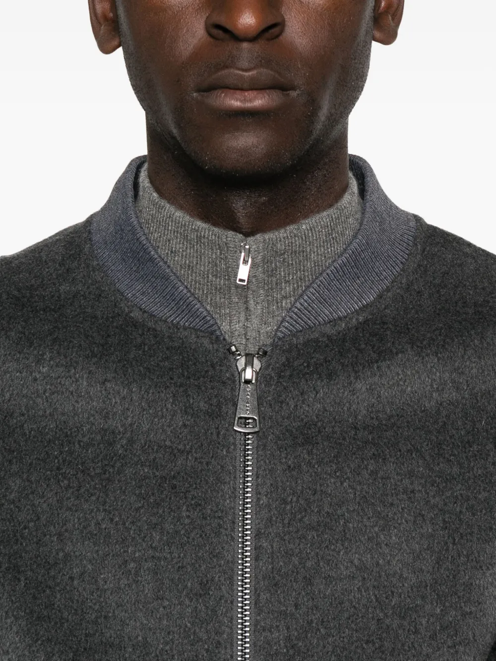 Amaranto Zip-up Bomber Jacket In Gray
