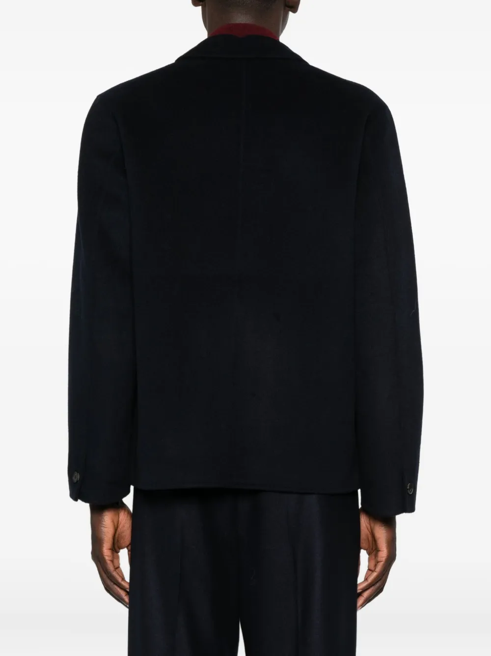 Amaranto Point-collar Coat In Black
