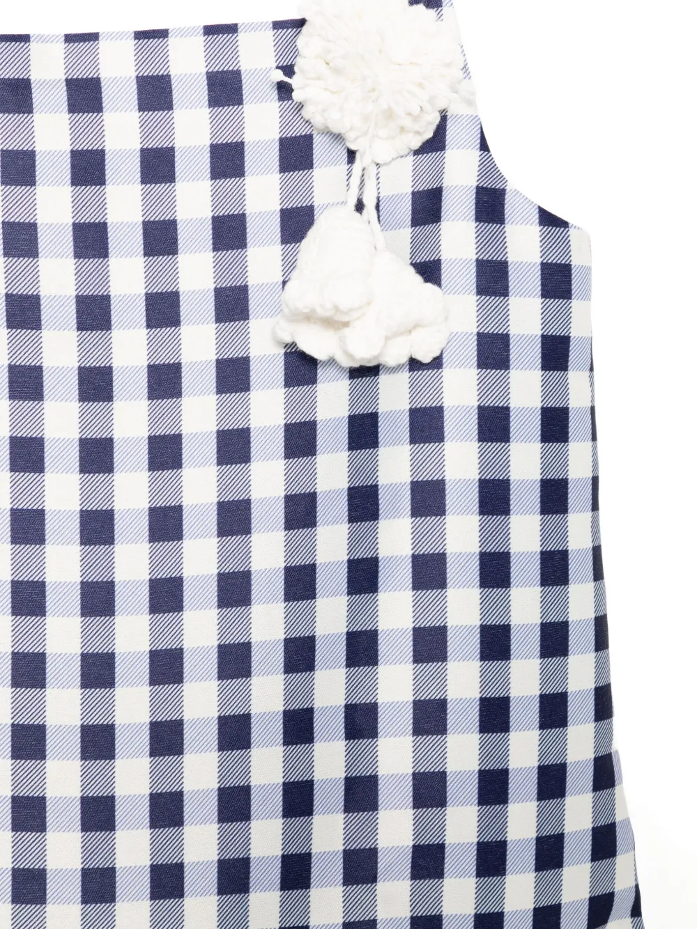 Self-Portrait Kids Taffeta jurk met gingham ruit Blauw