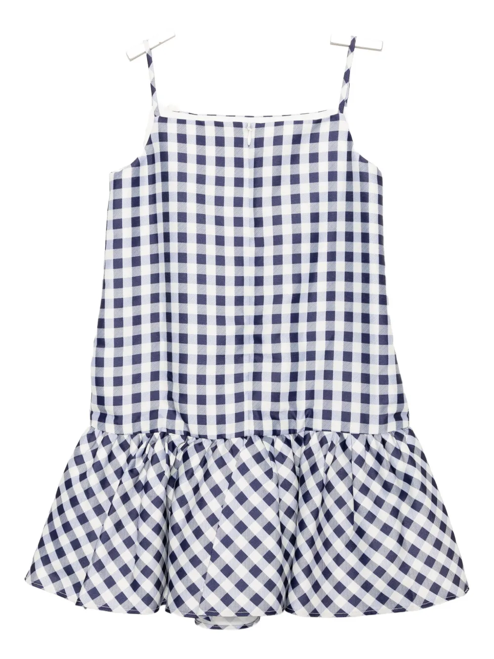 Self-Portrait Kids Taffeta jurk met gingham ruit Blauw